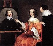 Gerard van Honthorst Margareta Maria de Roodere and Her Parents by Gerrit van Honthorst painting